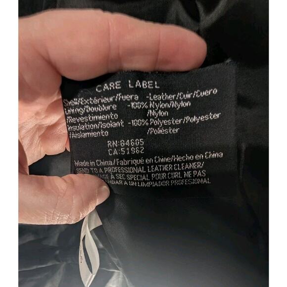 Burk's Bay Womens Leather Full Zip Jacket Sz XL Black Moto Edgy Minimalist - Picture 7 of 11